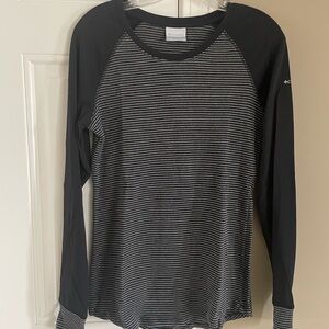 Columbia Black and Gray Striped Sweatshirt